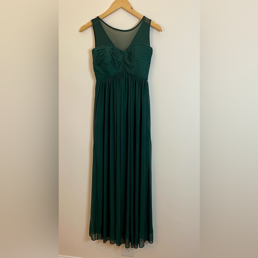 Birdy Grey Emerald Green Formal Dress Sleeveless Empire Waist Pleated Bodice XS - Picture 5 of 6